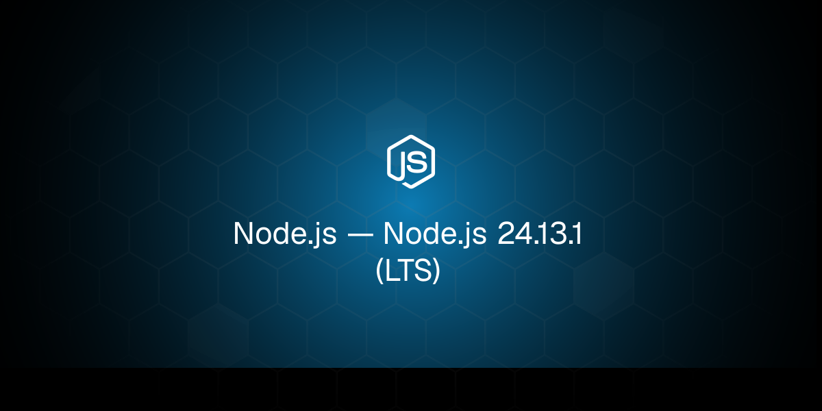 Node.js logo with version number 24.13.1 prominently displayed.