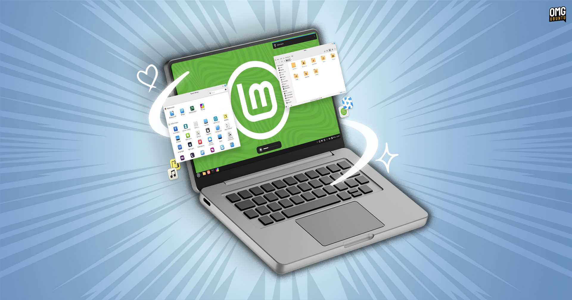 Screenshot showing a Linux Mint Cinnamon desktop window with its shadow clearly and accurately rendered.