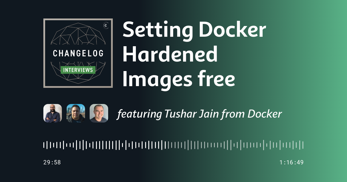 Docker Hardened Images interface showing minimal base images with security scans and vulnerability data