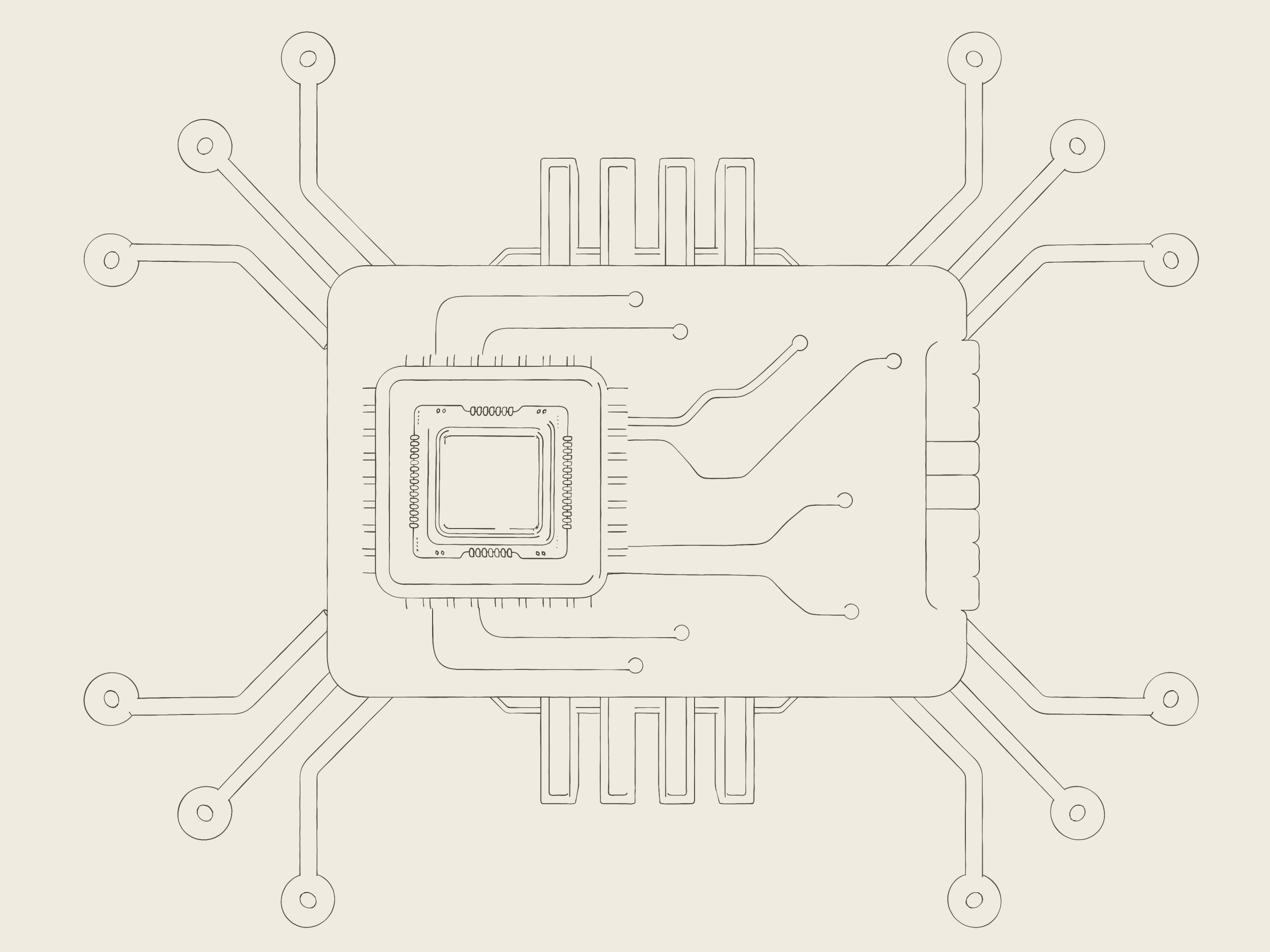 Abstract representation of AI agents coordinating tasks and data flows.