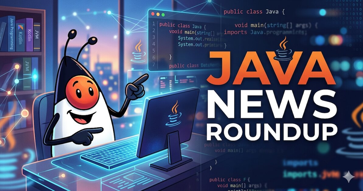Code snippets and logos representing various Java projects