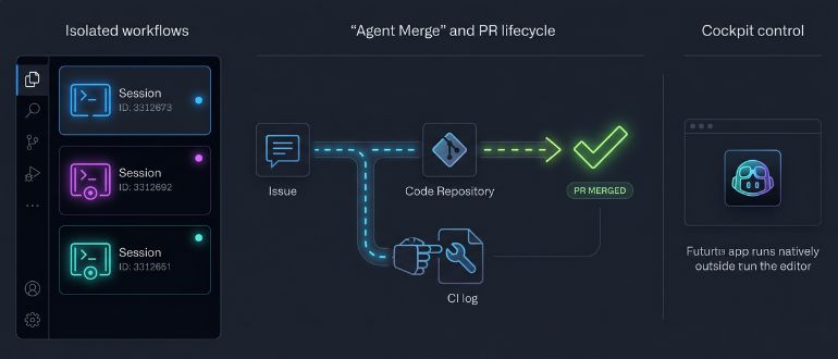 Screenshot of the new GitHub Copilot desktop application interface